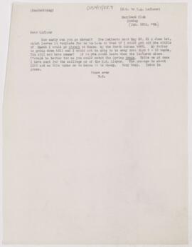 Letter to Henri Amédée Lafleur, January 10, 1892
