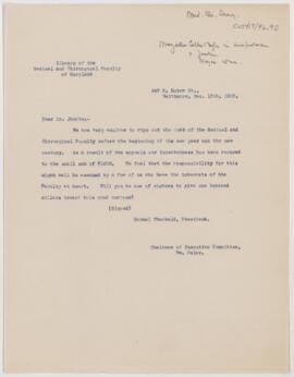 Letter to Henry Barton Jacobs, December 13, 1900