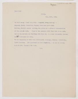 Letter to Henry Barton Jacobs, November 20, 1908