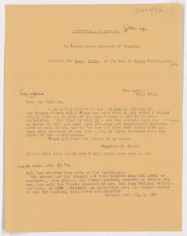 Letter, July 22 (?)