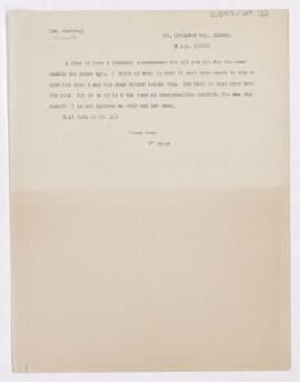 Letter to Harvey Cushing, September 2, 1919