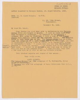 Letter inserted in "Religio Medici"