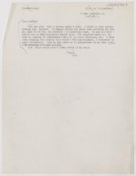 Letter to Henri Amédée Lafleur, January 27, 1898