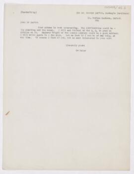 Letter to George Sarton, (5,? 1917?)