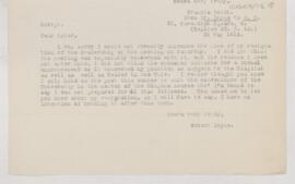 Letter to William Osler, May 12, 1912