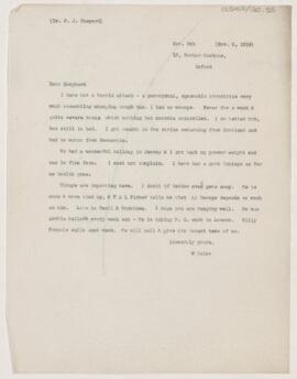 Letter to Francis John Shepherd, November 5, 1919