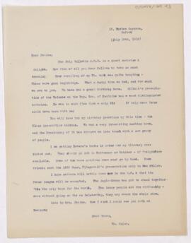 Letter to Henry Barton Jacobs, July 19, 1919