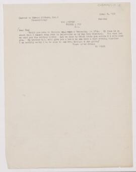 Letter to Edward F. Milburn, August 9, 1910