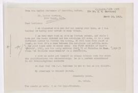 Letter to Fielding Hudson Garrison, March 18, 1919