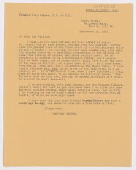 Letter, September 14, 1919