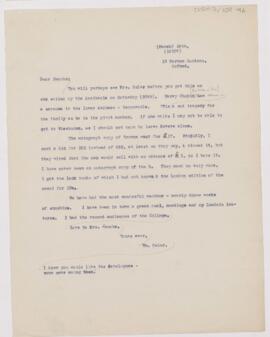 Letter to Henry Barton Jacobs, March 26, 1910