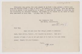 Letter to George Parmly Day, April 22, 1913
