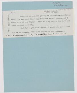 Letter to Karl Friedrich Wenckebach, July 1, 1910