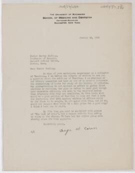 Letter to Harvey Cushing, January 22, 1926