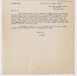 Letter to William Sydney Thayer, July 18, 1919