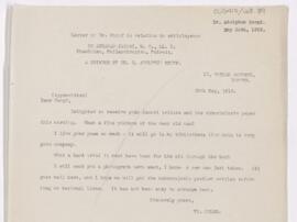 Letter to Sigmund Adolphus Knopf, May 26, 1919