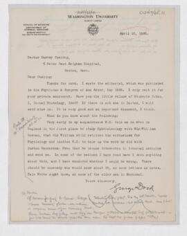 Letter to Harvey Cushing, April 10, 1920