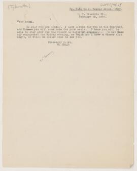 Letter to John George Adami, February 20, 1902