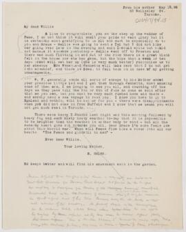 Letter to William Osler, May 19, 1898