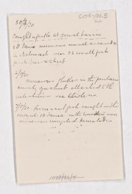 Descriptions of specimens, April 30-May 13, 1870