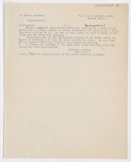 Letter to John George Adami, May 14, 1919