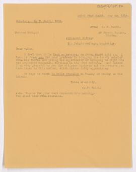 Letter to William Osler, May 23, 1919