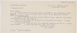 Letter to John George Adami, November 4, 1914