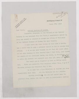 Letter to William Osler, March 27, 1918