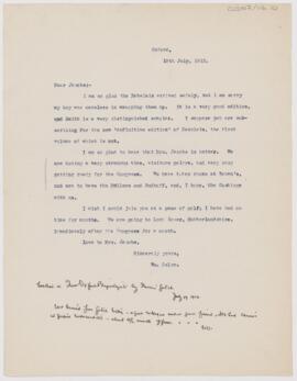 Letter to Henry Barton Jacobs, July 19, 1913