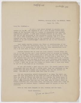 Letter to Harvey Cushing, September 12, 1925