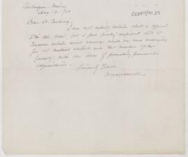 Letter to Harvey Cushing, August 18, 1922