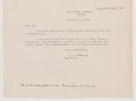 Letter from E.F. Smart, October 16, 1919