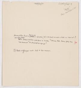 Cushing's notes, Osler's time abroad,