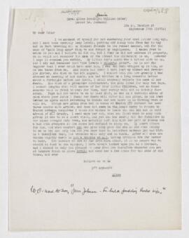 Letter to William Osler, September 17, 1872