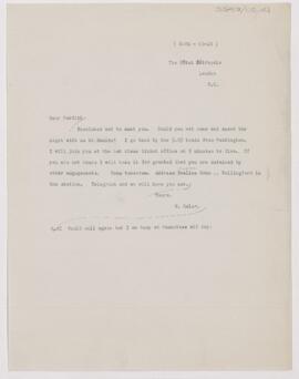 Letter to Charles Daniel Parfitt, October 10, 1910