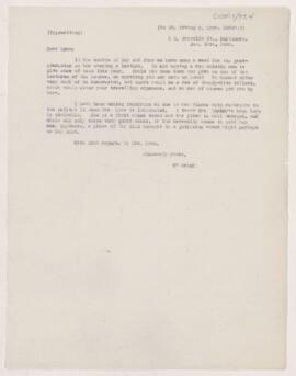 Letter to Irving P. Lyon, January 12, 1903