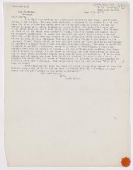 Letter to Harvey Cushing, September 7, 1917