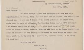 Letter to Campbell Palmer Howard, November 25, 1919