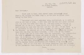 Letter to Fielding Hudson Garrison, July 15, 1919