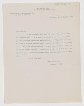 Letter to Charles Daniel Parfitt, April 11,1905