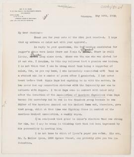 Letter to Harvey Cushing, May 24, 1920