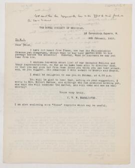 Letter to William Osler, January 9, 1912