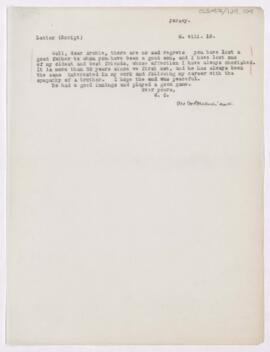 Letter to Thomas Archibald Malloch, August 8, 1919