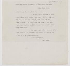 Letter to George Cheever Shattuck, November 28, 1912