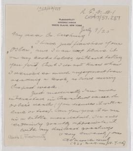 Letter to Harvey Cushing, July 9, 1925