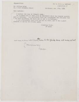 Letter to Henri Amédée Lafleur, January 17, 1895