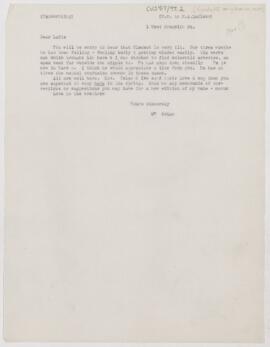 Letter to Henri Amédée Lafleur, 1901(?)