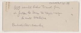 Cushing's notes, undated