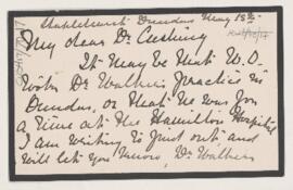 Letter to Harvey Cushing, May 18, ?