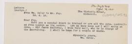 Letter to George Foy, April 26, 1918